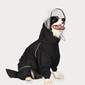 Dog Raincoat for Medium Large Dogs,rain Jacket Coat, Full Leg Coverage Waterproof Rain Suit with Detachable Hood & Tail, Reflective Strips, Snag-Free Top Zipper (Black for Boy, Medium)