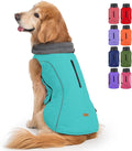 EMUST Winter Coat for Large Dogs, Windproof Dog Jacket for Cold Weather, Extra Warm Dog Winter Clothes for Small Medium Large Dogs, Turquoise, XXL