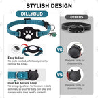 AirTag Cat Collar with Bells, Soft Velvet Cat Collar Breakaway with Airtag Holder, Safety Cat GPS Tracker Collars for Girl Boy Cats, Kittens and Puppies, Adjustable 8"-12"