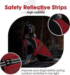 Nanaki Small Dog Coat for Winter Waterproof, Warm Fleece Lining Furry Collar Dog Jacket with Leash Hole, Reflective Adjustable Cold Weather Puppy Jacket Vest, Pullover Pet Snow Suit Male Female,Red S