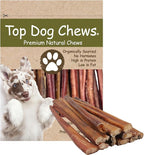 Top Dog Chews - Thick 12 Inch Bully Sticks, 100% Natural Beef, Free Range, Grass Fed, High Protein, Supports Dental Health & Easily Digestible, Dog Treat, 10 Pack