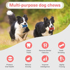PcEoTllar Dog Toys for Aggressive Chewers, Indestructible Dog Chew Toys, Safe Rubber, for Large Medium Small Dogs - Red -M