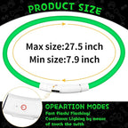 Weewooday 3 Pcs Dog Collar LED USB Rechargeable Lights Dog Necklace Collars Doggy Lights for Night Walking Adjustable Safety Lamp Pet Collars for Large Medium Small Puppy Pet(Green,Classic Style)