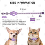 Airtag Cat Collar Breakaway, Reflective Kitten Collar with Bell and Apple Air Tag Holder, GPS Cute Cat Collar, Glow in The Dark Pet Collars for Boy Girl Cats, Kittens, Puppies, Purple