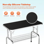46'' Dog Grooming Table for Large Dogs, Foldable Professional Grooming Table for Dogs at Home with Double Loops/Mesh Tray/Adjustable Arm, Capacity up to 330lbs, Black