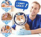 Breathable Air Mesh Cat Cone Collar Soft to Stop Licking, Adjustable, Foldable Lightweight Kitten Cones After Surgery Recovery for Cats & Kittens (Star Blue,S)