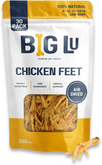 Big Lu – Nail-Free Chicken Feet Dog Chews, 100% Natural Single-Ingredient Treats, Rawhide-Free, Long-Lasting, Rich in Glucosamine and Chondroitin for Joint Health (30 Count, Chicken Feet)