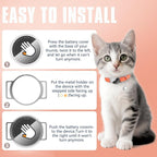 AirTag Cat Collar, Ultra Elastic Cat Tracker Collar, Airtag Holder Compatible with Apple Air Tag, [Lightweight & Scratch Resistant] Adjustable Stepless GPS Pet Collar for Cats Kittens, Orange