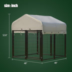 8 Panels Large Dog Kennel Outside Outdoor Dog Kennel Large with Roof Heavy Duty Dog Kennel Outdoor Indoor Dog Playpen Enclosure Pet Pen House Fence Yard Kennel for Small Medium Large 4'x4'x4.4'