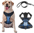 Custom Tennessee Dog Harness with Reflective Stripes Personalized Name and Number Dog Vest Harness with Pet Traction Rope for Small Medium Large Dog