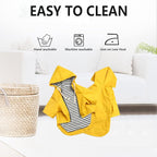 Dog Raincoat rain Jacket Raincoat Dogs Waterproof Small Medium Breeds Zip Closure Storage Pocket Harness Hole Yellow Medium