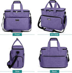 BAGLHER Dog Travel Bag, Airline Approved Pet Tote Organizer with Multi-Function Pockets, 2 X Food Storage Containers and 2 X Collapsible Dog Bowls, Perfect Weekend Pet Travel Set for Dog, Cat Purple