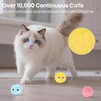 Chirping Cat Toy Balls-Upgraded 3-Pack Fluffy Interactive Kicker with 3 Lifelike Animal Sounds,Battery-Operated,Auto-Activated,Perfect for Indoor Kitty Kitten Exercise,Stimulates Play,Durable Design