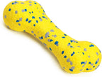 7.28" Indestructible Large Bone Balls for Aggressive Chewers Durable Stick Bouncy Interactive Chew Toy for Dogs Fetch Game Lightweight Floating Outdoor Training, Yellow