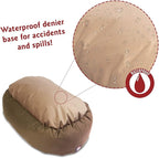 Majestic Pet 32 Inch Bagel Calming Dog Bed Washable – Cozy Soft Round Pet Bed with Spine Support for Dogs to Rest their Head - Fluffy Donut Puppy Bed 32x23x7 (Inch) - Medium – Khaki