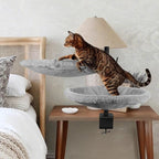 Double Cat Desk Bed - 2 Large Layers Cat beds with 360° Rotating & Adjustable Height, Kitten Nest for Desktop with 2 Washable Soft Covers, Kitten Hammock Bed Mount for Home Office Grey
