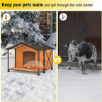 AIVITUVIN Outdoor Heated Dog House with Heating Pad Insulated Dog House with Anti-Chewing Metal Frame Large Dog Kennel Weatherproof for Winter 41.6“L