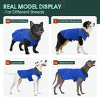Kuoser Dog Coat, Extra Warm Dog Jacket Windproof Dogs Cold Weather Coats for Small Dogs, Fleece Lining Turtleneck Doggy Snowsuit Reflective Adjustable Pet Winter Clothes Christmas, Blue S