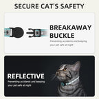 Waterproof Airtag Cat Collar, Reflective Cat Airtag Collar with Bell, Breakaway Cat Collar AirTag Holder, Lightweight Kitten Collar for Apple Air tag, Cat GPS Collars for Girl Boy Cats, Kitten (Teal)