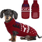 Lelepet Dachshund Sweater, Turtleneck Dog Sweaters for Small Dogs, Warm Pullover Knitted Pet Coat, Cold Weather Dachshund Clothes, Fall/Winter Cozy Outfit (XS-XL)