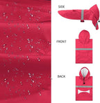 NACOCO Large Dog Raincoat Adjustable Pet Water Proof Clothes Lightweight Rain Jacket Poncho Hoodies with Strip Reflective (XL, Red)