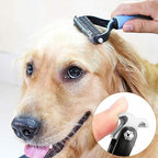 Double Sided Pet Dematting Comb - Effortless Detangling and Deshedding Tool for Dogs Cats, Tangle-Free Grooming with Blue Handle