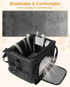 PETUX Small Cat Carrier - Pet Carrier Airline Approved for Kitten Under 10 lb - Escape-Proof, Foldable and Portable Cat Carriers with Removable Bag and Safety Buckle for Travel, Vet Visits - Black