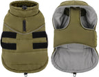 Peferhouse Warm Winter Coats for Large Dogs - Male, Cold Weather Coat with Windproof Reflective Jacket, Thick Dog Vest Jacket in ArmyGreen, 3XL