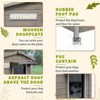 PetsCosset 30.1" L Large Dog House Outdoor & Indoor,Fir Wood Dog Kennel with Weatherproof Openable Asphalt Roof,Spacious Doghouse with Anti-Chewing Metal Edges for Small & Medium & Large Dogs,Grey