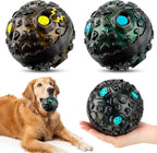 Honoson 2 Pcs Dog Ball for Aggressive Chewers, Indestructible Interactive Dog Toy with Squeaky Giggle, Elastic Rubber Wobble Chew Toy for Small Medium Large Dogs, Teeth Cleaning