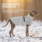 FUAMEY Dog Cold Weather Coats,Dog Winter Jackets for Large Dogs Warm Dogs Coat with Reflective Strips Waterproof Pet Snowsuit Thick Paded Pets Vest for Labrador Golden Retriever Grey 2XL