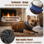 Winter Warm Dog Fleece Vest Sweater, Soft & Snug-Fit Doggie Sweaters for Small Dogs with Back-Zipper, Turtleneck Puppy Vests Sweatshirt, Lightweight Coat Pet Clothes with Reflective Strip(Brown, XS)