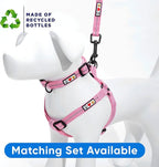Pawtitas 6 FT Recycled Dog Leash with Reflective Stitched Thread Stitched on Side| Medium Reflective Dog Leash Made from Plastic Bottles Collected from Oceans – Pink 6 ft Dog Leash
