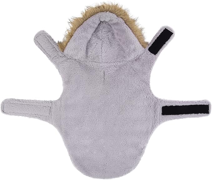 HDE Dog Puffer Jacket Fleece Lined Warm Dog Parka Winter Coat with Harness Hole Navy Retro Stripe - XXL