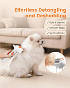 Vacuum Dog Brush for Shedding, 4-in-1 Self Cleaning Slicker Brush for Dogs& Undercoat Rake for Dogs, Deshedding Grooming Tool, Anti-Static, Massage, Cleaning, Shedding & Combing All In One!