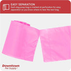 Downtown Pet Supply Poop Bags for Dogs with Dispenser, 180 Count - Leak-Proof Dog Waste Bags and Bone-Shaped Dog Poop Bags Holder for Leash - Pink, 12.5" x 8.5"