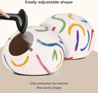 MEOWFIA Cat Cave – Premium Felt Cat Bed for Indoor Cats, Handmade 100% Merino Wool (Medium, Ivory Rainbow)