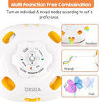 ORSDA Cat Toys for Indoor Cats, 5 in 1 Interactive Automatic Kitten Toys Rechargeable Electric Hide and Seek, Moving Feather, Whack-A-Mole, Spin Flying Teaser Wand Exercise Kicker, Gifts for Cat
