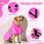 Weesiber Dog Raincoat, Waterproof Dog Rain Jacket with Leash Hole, Hooded Pet Poncho Lightweight Puppy Coat for Small Dogs (S, Pink)