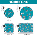furrybaby Pet Heating Pad, Waterproof Dog Heating Pad Mat for Cat with Durable Anti-Bite Tube Indoor for Puppies Dogs Cats (1 Pack Green, 24 X 16in, Temp Adjustable)