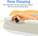 Washable Orthopedic Large Dog Bed - Removable Waterproof Cover with Bolster Machine Washable Extra Large Dogs Beds Foam Support XL Big Pet Beds