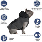 Spark Paws Reversible Dog Sweater, Sherpa Vest with Warm Fleece Lining, Warm Coat for Winter, Suitable for Small Medium, Large, XL XXL Dogs - Black and Grey - L