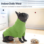IECOii Dachshund Sweater,Turtleneck Dog Sweater for Small Medium Dogs Girl,Stretchy & Breathable,Warm Knitted Pullover Coat,High Neck Knitwear for Cold Weather Indoor & Outdoor Wear (Grass Green, M)