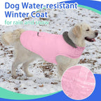 MIGOHI Warm Dog Coat - Winter Dog Jacket, Reflective Windproof Fleece Vest with Leash Hole and Furry Collar, LightPink,3XL