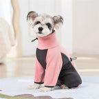 Fleece Dog Coat for Small Medium Dog,Pullover Pajamas Jumpsuit Bodysuit Puppy Coats with Legs, Pet Windproof Warm Cold Weather Jacket Full Body Vest Cozy Snowsuit Outfit Clothes (Pink, XL)