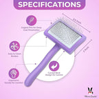 Warren London Precision Pro Slicker Brush for Dogs – 3.5" x 2" Medium Slicker Brush for Tangle-Free Grooming – Soft Pins for Medium & Long Coats – Ergonomic Handle – Professional Pet Grooming Tool