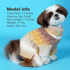 KYEESE Dog Sweater Cable Knit Thick Dog Knitwear Turtleneck Warm with Sleeves Dogs Sweater for Medium Dogs Gradient Color, Brown, XXLarge