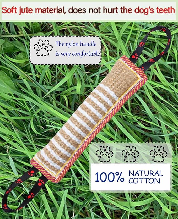 Clysoru Dog Tug Toy Dog Tough Jute Bite Pillow Lasting Training Equipment Puppy to Large Dogs Interactive Toy for Large Dogs and Small Dogs