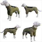 LoveLongLong Dog Coat - Warm & Waterproof Reflective Dog Jacket, Zippered & Adjustable, Olive Green, S, M, L