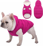 Windproof Waterproof Dog Coat Fleece & Cotton Lined Warm Jacket, Cold Weather Pet Apparel Clothes Vest for Small to Large Dogs (XL, Pink)